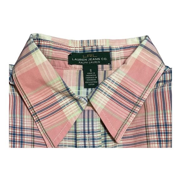 LRL Ralph LAUREN JEANS CO. Pink Plaid Shirt size: S - Picture 2 of 9